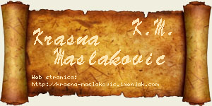 Krasna Maslaković vizit kartica